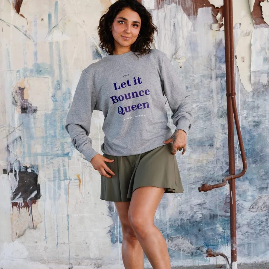 Let it Bounce Queen crewneck worn on court